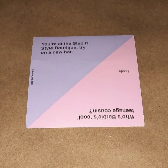 Vintage Barbie Card 1989 Barbie Just Us Girls Game Replacement Piece - Picture 3 of 5